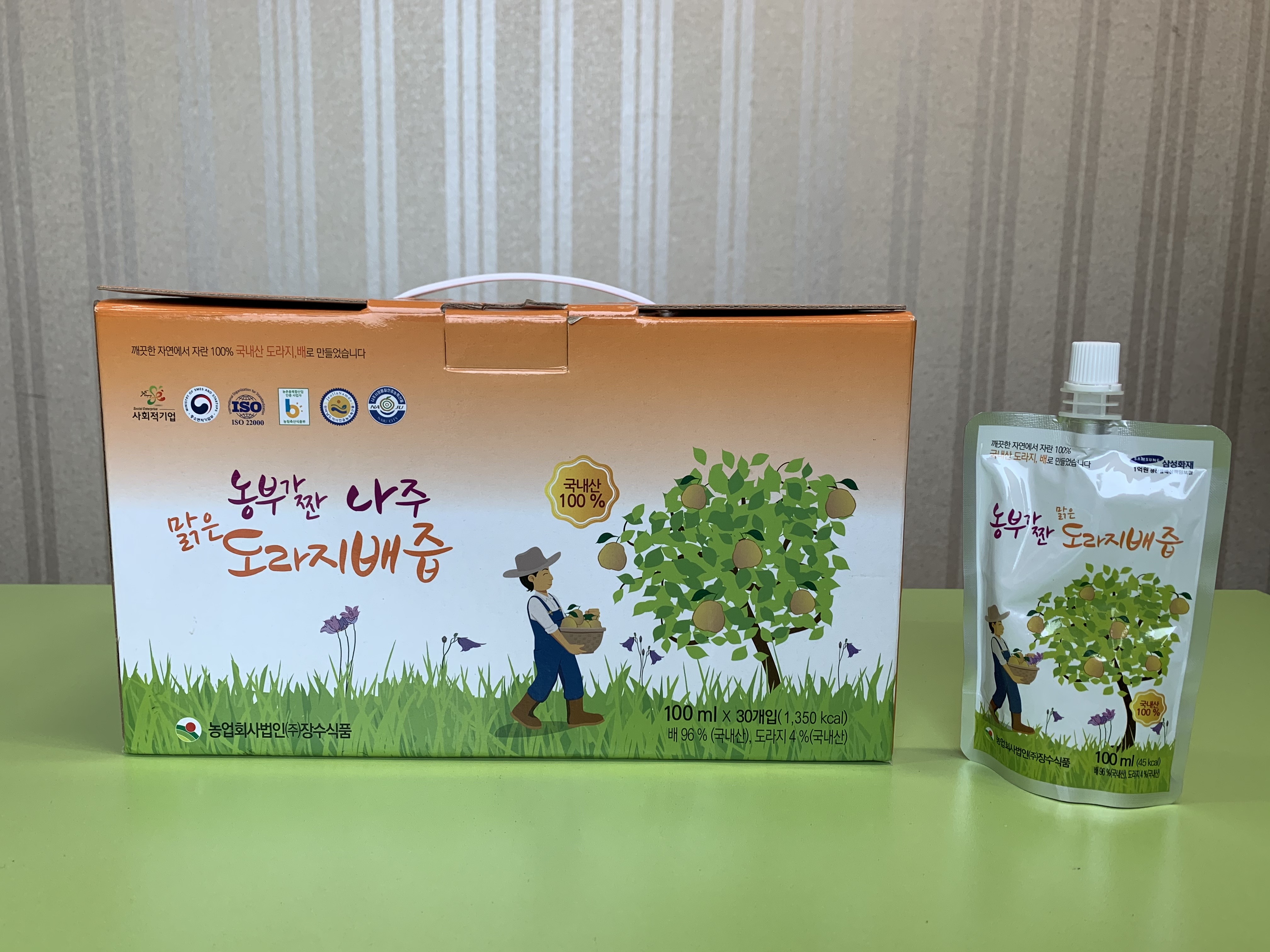 농부가 짠 도라지배즙 100ml 30개